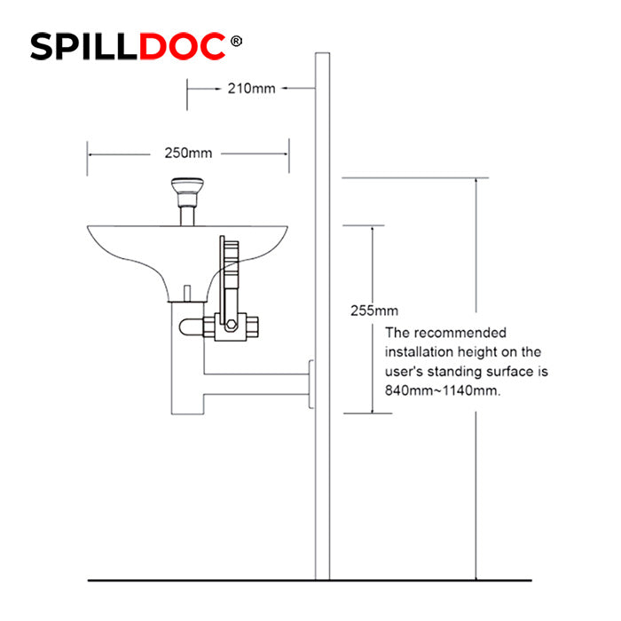 Spilldoc Wall Mounted Emergency Eye wash Station SD-508A / 316SS